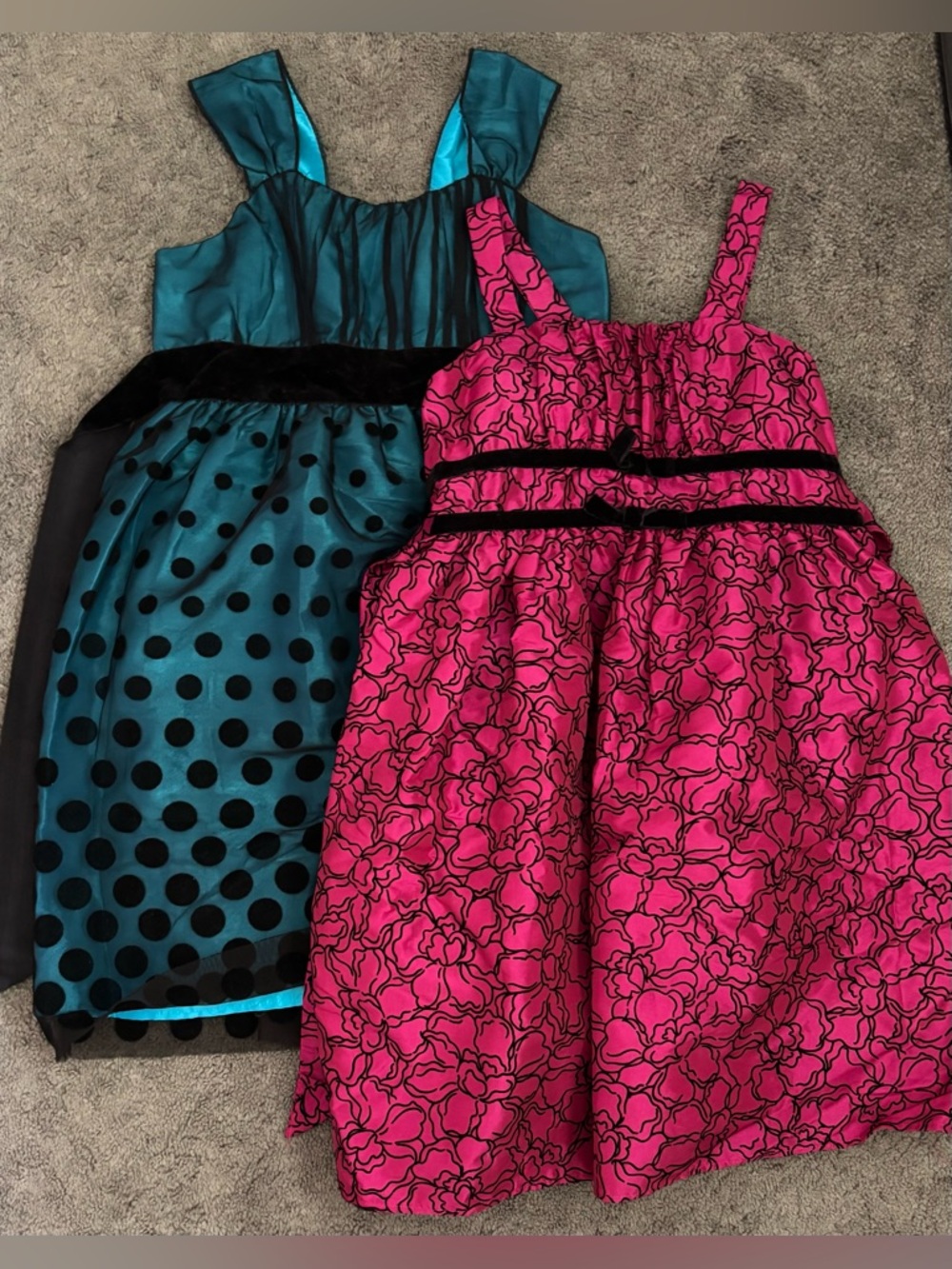 Lot of 2 Holiday Editions Print Dresses Girls XL 14-16